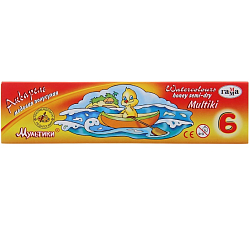 Акварель 06 цветов, "Мультики" без кисти, карт. упак. ГАММА арт.211046