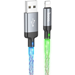 Кабель USB <--> Lightning  1.0м HOCO U112 Shine серый, мятая упаковка