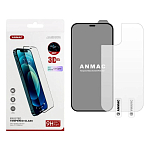 Противоударное стекло 3D ANMAC для iPhone 12/12 Pro матовое с сеточкой + пленка назад черная