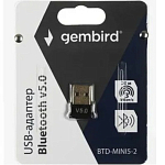 Адаптер Bluetooth GEMBIRD BTD-MINI5-2, ультратонкий корпус, v.5.0, 10 метров, USB