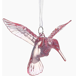 Ёлочная игрушка «Зимнее волшебство. Свиристель», 7.5×7 см, сиреневый перелив