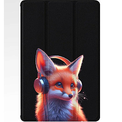 Чехол футляр-книга ZIBELINO для Xiaomi Pad 7/7 Pro 11.2" (черный) 8019 ЛИСЕНОК НАУШНИКИ