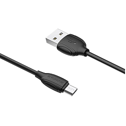 Кабель USB <--> microUSB  1.0м BOROFONE BX113 Lenny, чёрный