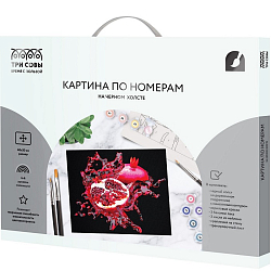 Картина по номерам «Сочный гранат», с подрамником, 40×50 см, на чёрном холсте  10444352