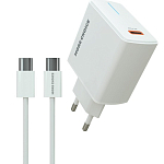 Сетевое ЗУ 1Type-C 3A MORE CHOICE NC60a, White, Type-C-Type-C, 20Вт