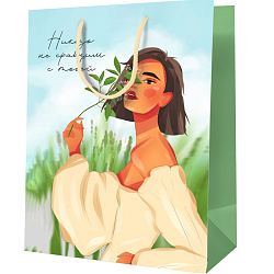 Пакет подарочный 18*23*10см MESHU "Никто не сравним с тобой", ламинированный MS_52103