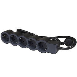 Сетевой удлинитель 3.0м LEGRAND 5 розетов, черный (694564)