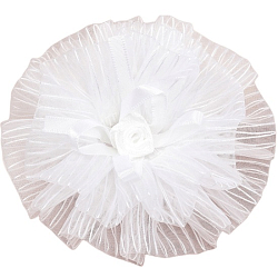 Резинка для волос бант "Школьница" полосатик роза, d-9 см, белый 2297198