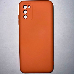 Задняя накладка SILICONE COVER Soft Mate для Samsung Galaxy A03S оранжевый