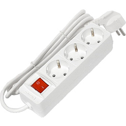 Сетевой удлинитель  1.5м DOMTOK 3гн.,ПВС 3*1  3,5кВт с/з, выкл.