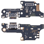 Шлейф (плата) для Xiaomi Redmi 13C 4G/Poco C65 + системный разьем + микрофон (100% components)