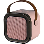 Портативная колонка K12 розовая с 2 микрофонами