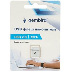 USB 32Gb Gembird GFL-2.0-32mini, белый
