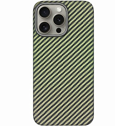 Задняя накладка K-Doo Kevlar для iPhone 15 Pro Max, под карбон, зелёный