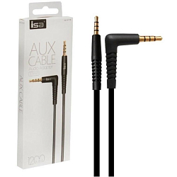 Кабель Jack 3.5 <--> Jack 3.5  1.2м ISA Г-образный штекер черный