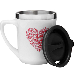 Термокружка, 350 мл, Lifestyle "Счастье в моментах", сохраняет тепло 3 ч, белая 7432576