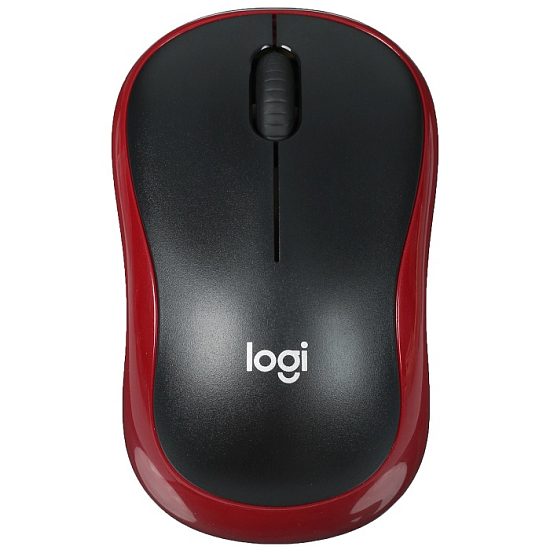 Мышь БП LOGITECH M186 черный/красный