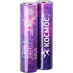 Аккумулятор КОСМОС 18650 3000mAh без защиты, шринк высокотоковый, низкая шляпка (2/200)