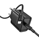 Сетевое ЗУ 1Type-C 3A BOROFONE BA84A Black Lightning, PD 30W