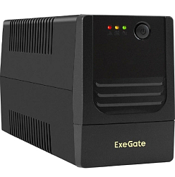 Источник бесперебойного питания ExeGate Power NB-850.LED.AVR.2SH.USB (850VA/510W, LED, AVR, 2*Schuko, USB, батарея 12V 9Ah, черный)