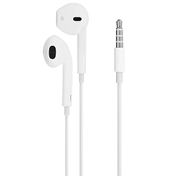 Гарнитура APPLE EarPods, белые, jack 3.5, проводные (REPLICA)