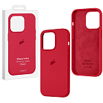 Силиконовый чехол SILICONE CASE для iPhone 14 Pro Red (MagSafe) c LOGO