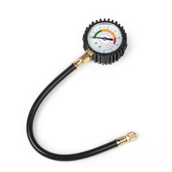 Манометр TORSO винтовое соединение, резиновый шланг 18 см 2712975