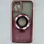 Задняя накладка NONAME для iPhone 11 Pro Max  с гальваническим магнитным держателем цвет розовый