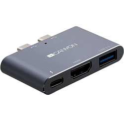 Док-станция  CANYON DS-1 Thunderbolt 3, 100W PD, 3-в-1 для MacBook Pro / Air (CNS-TDS01DG)