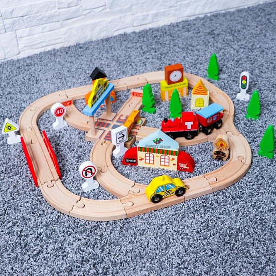 Железная дорога, 60 элементов, в собран. Виде: 48×46 см, в пластиком боксе 5099551