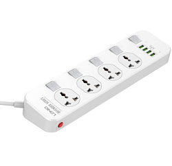 Сетевой фильтр  2.0м LDNIO SC4408 4 розетки, 4USB, 3.4A, былый