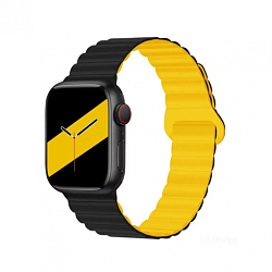 Силиконовый ремешок HOCO WA22 для APPLE Watch 38/40/41mm, чёрный, жёлтый