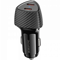 Авто ЗУ 2Type-C BOROFONE BZ31D Solid, черный, PD60Вт