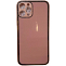 Задняя накладка AKSS для iPhone 12 Pro (6.1), розовый, имитация стекла с защитой камеры