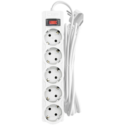 Сетевой фильтр  5.0м CBR CSF 2505-5.0 White CB, 5 евророзеток