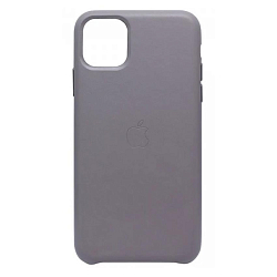 Задняя накладка LEATHER CASE для iPhone 11 (серая) (не оригинал)