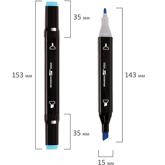 Маркеры для скетчинга двусторонние BRAUBERG ART DEBUT "BLACK", НАБОР 60 шт, пластиковый кейс, 152131