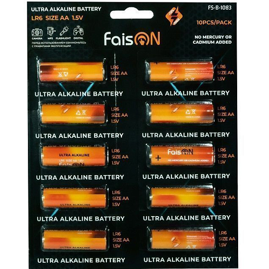 Элемент питания FAISON LR06 Ultra Alkaline BL-10 (10/100/400), (арт.FS-B-1083)