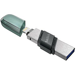 USB 128Gb SanDisk Flip iXpand (Type A + Lightning) голубой/серебро 3.1
