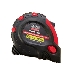 Рулетка  7.5м х 25 мм AVS MT7525RM обрезиненный корпус (3 фиксатора, зацеп с магнитом)