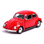 Машина металлическая VOLKSWAGEN BEETLE 1967, 1:32, инерция, цвет красный 3098625