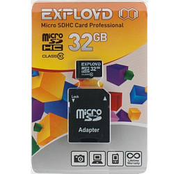 Micro SD 32Gb Exployd Class 10 с адаптером SD