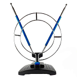 Антенна комнатная ЭФИР SE-910 пассивная ДМВ+МВ с кольцом (синие усы)