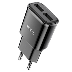 Сетевое ЗУ 2USB 2.4A HOCO C88A, Star, чёрный
