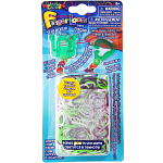 Набор для творчества FINGER LOOM, в комплекте: резиночки, светящ.в темноте, клипсы, зелёный станок