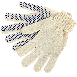 Перчатки трикотажные 10кл 3х нитка с ПВХ ТОЧКА г.Москва