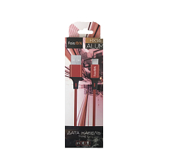 Кабель USB <--> Type-C  1.0м FAISON HX14 ALUM ткань, красный