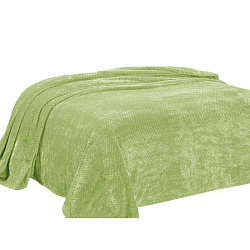 Плед 240*200 велсофт "Коса" ЭлитаЛюкс, салатовый