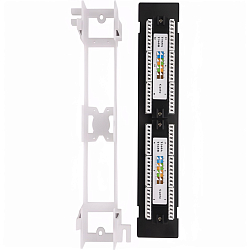 Патч-панель настенная WRline WR-PL-12-C5E-WL-D, 12 портов RJ-45, категория 5е, с подставкой