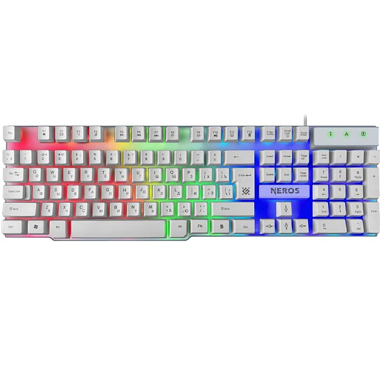 Клавиатура DEFENDER Neros GK-147 RU,белый,радужная